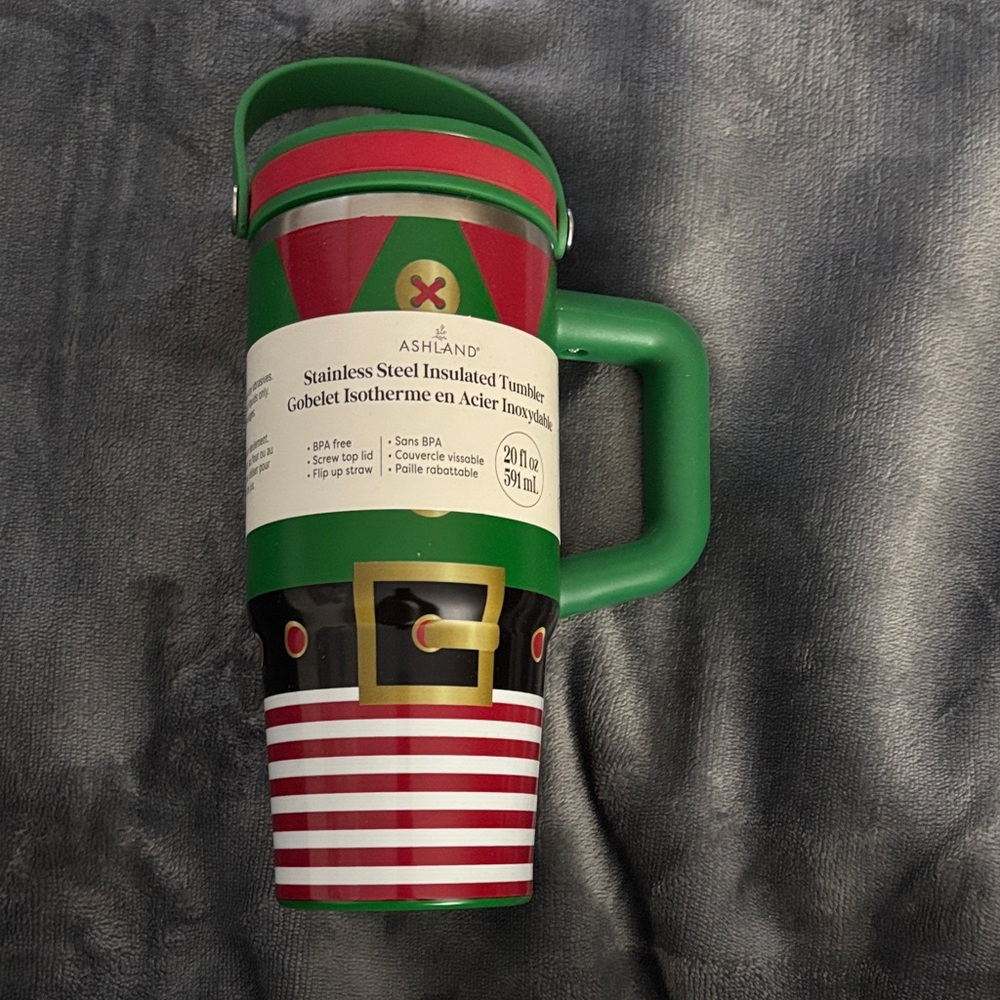 Ashland Holiday Elf Insulated Tumbler with Green Handle